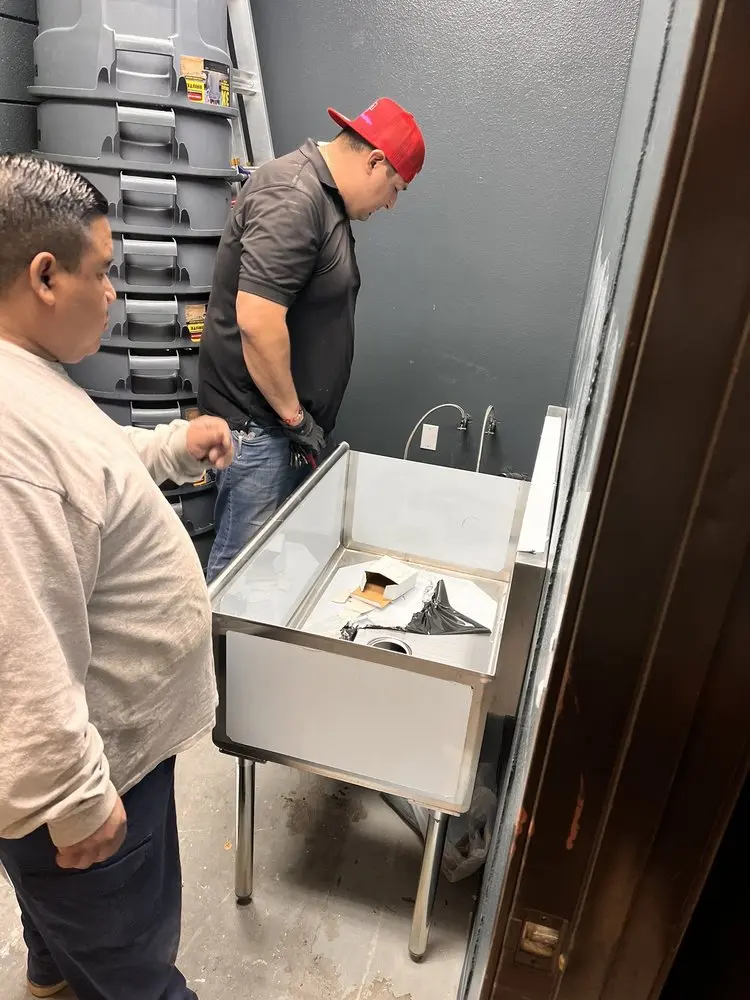 Commercial plumbing and sink installation in East Mesa